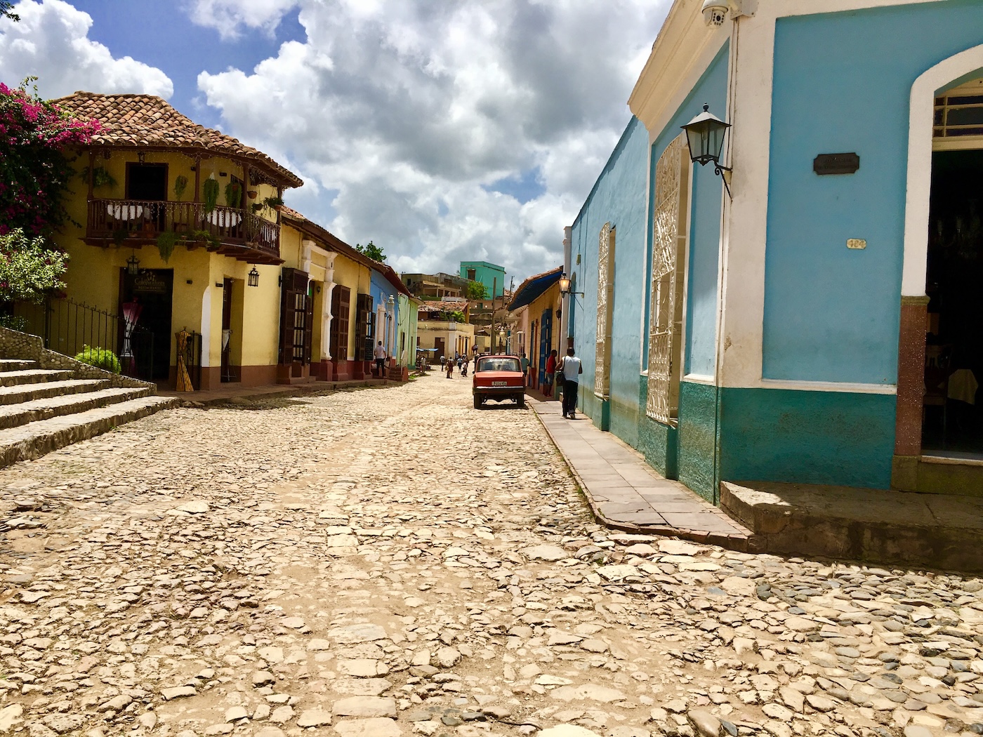 Cobblestone street in Trinidad, Cuba. Photo is mine.
